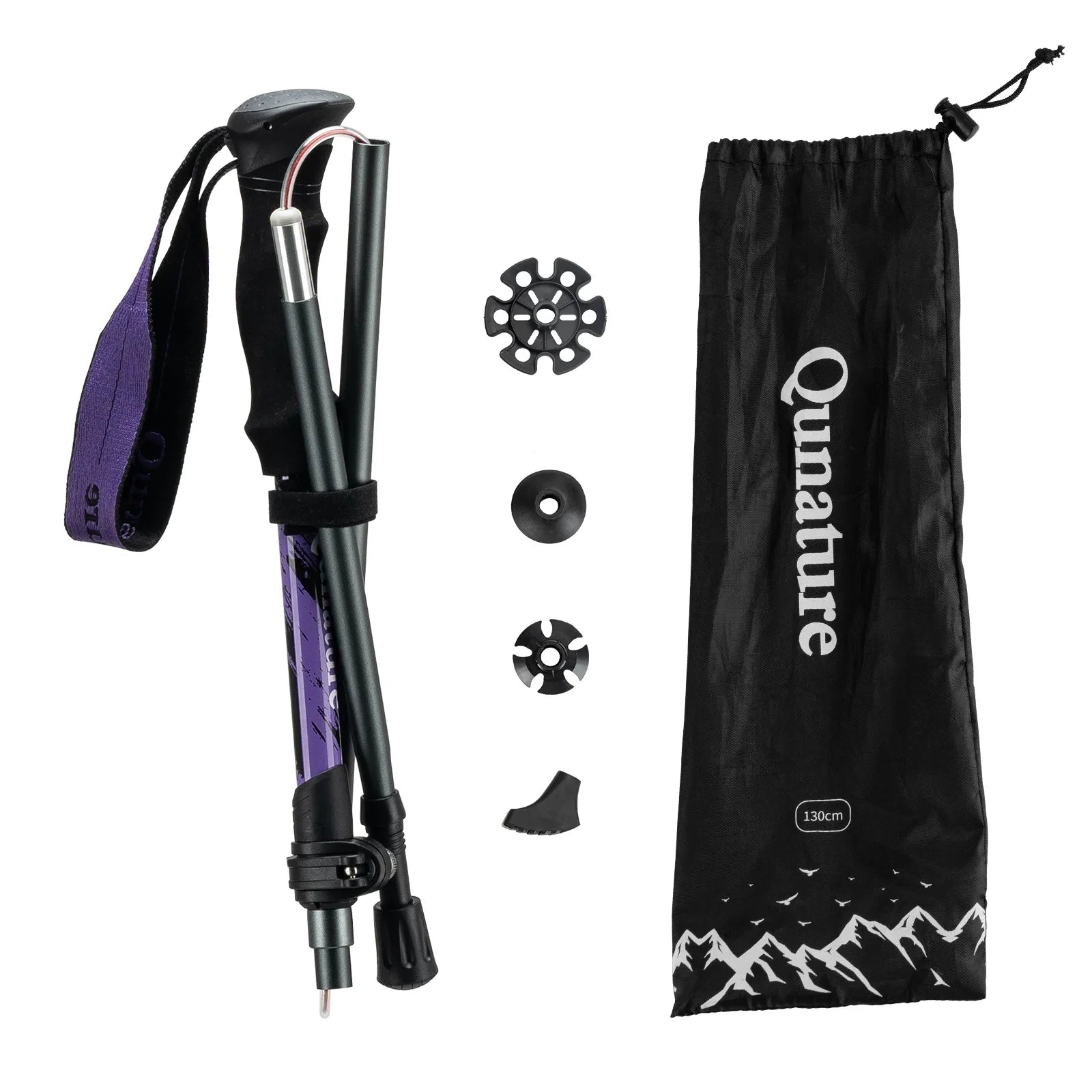Foldable Aluminum Trekking Pole with Adjustable Height