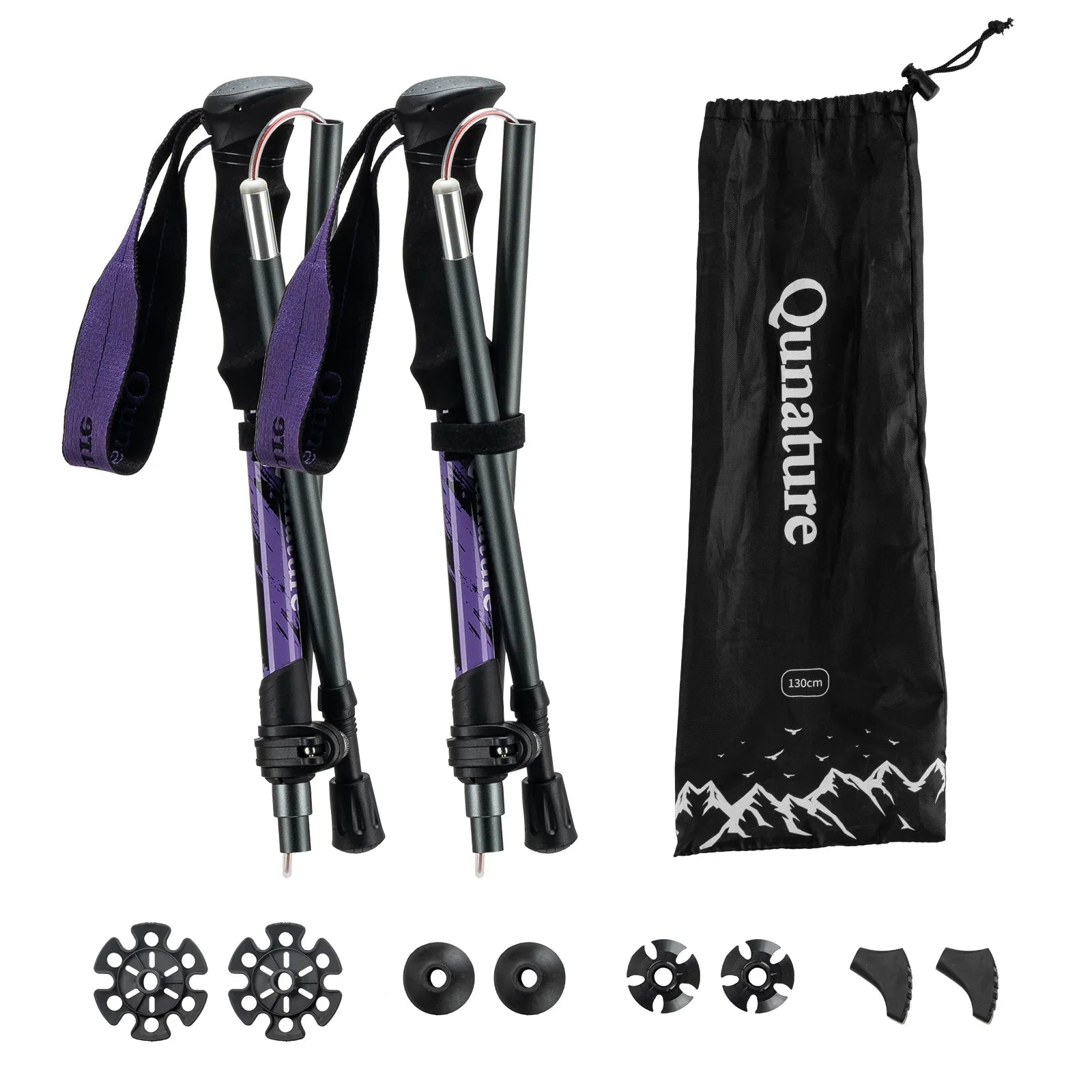 Foldable Aluminum Trekking Pole with Adjustable Height