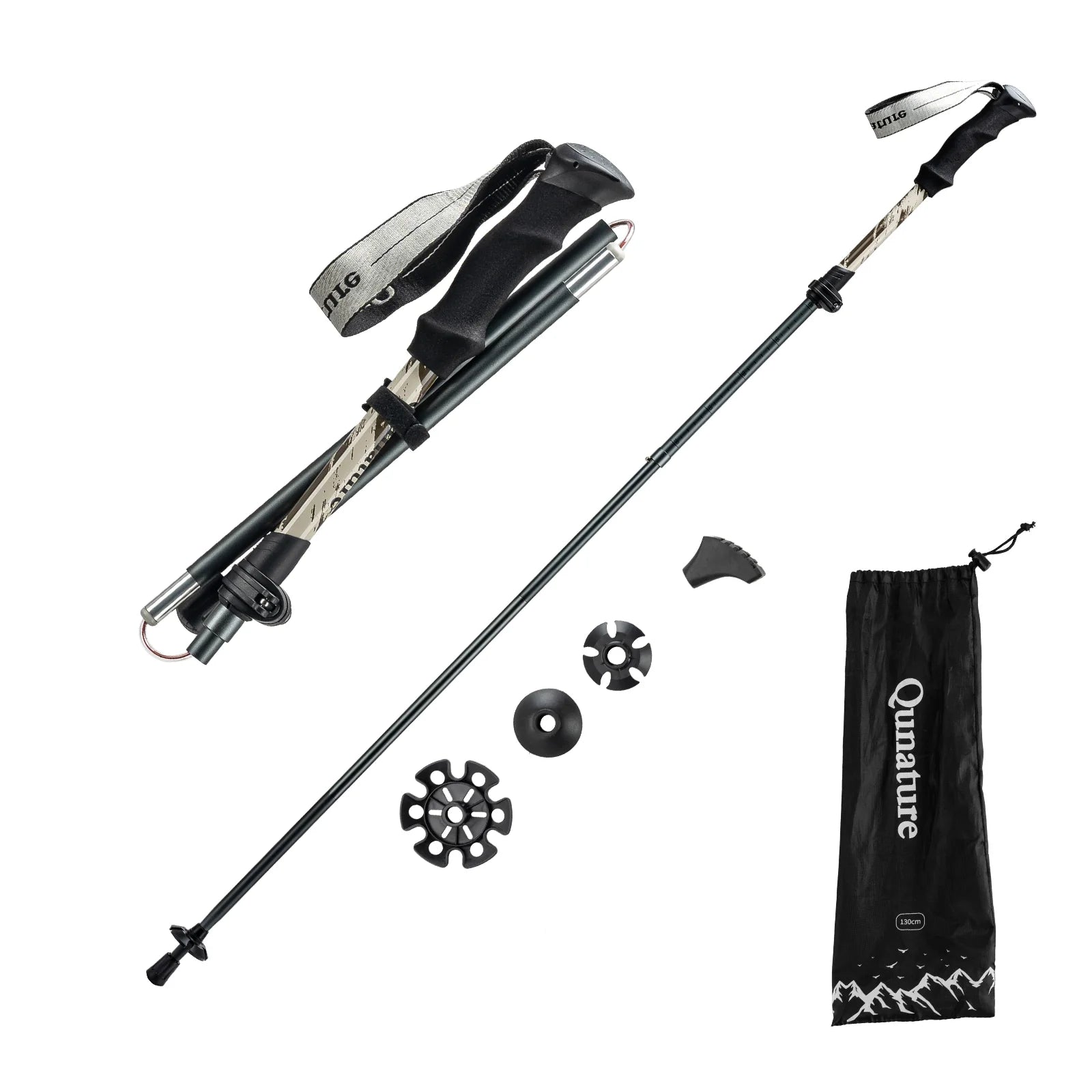 Foldable Aluminum Trekking Pole with Adjustable Height