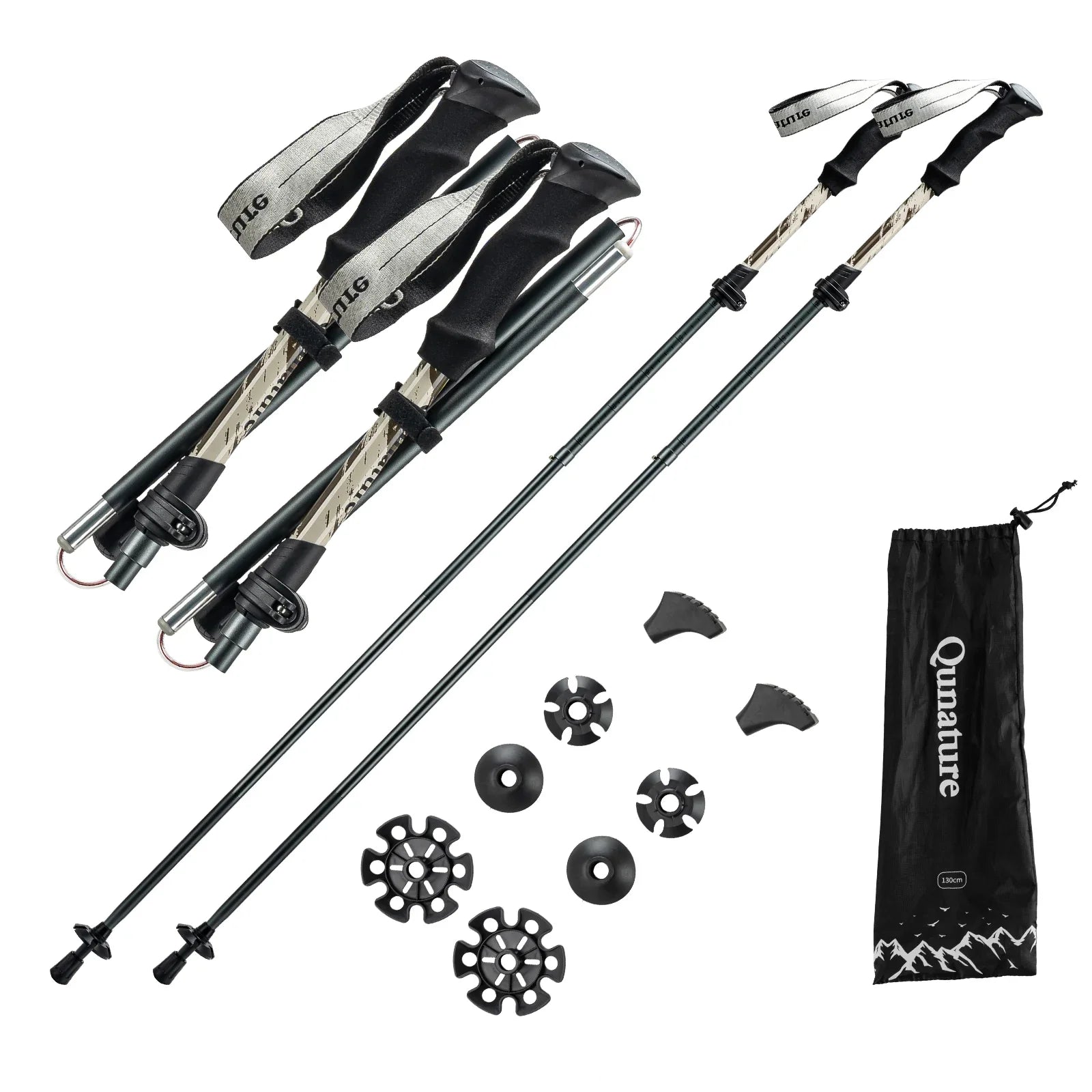 Foldable Aluminum Trekking Pole with Adjustable Height