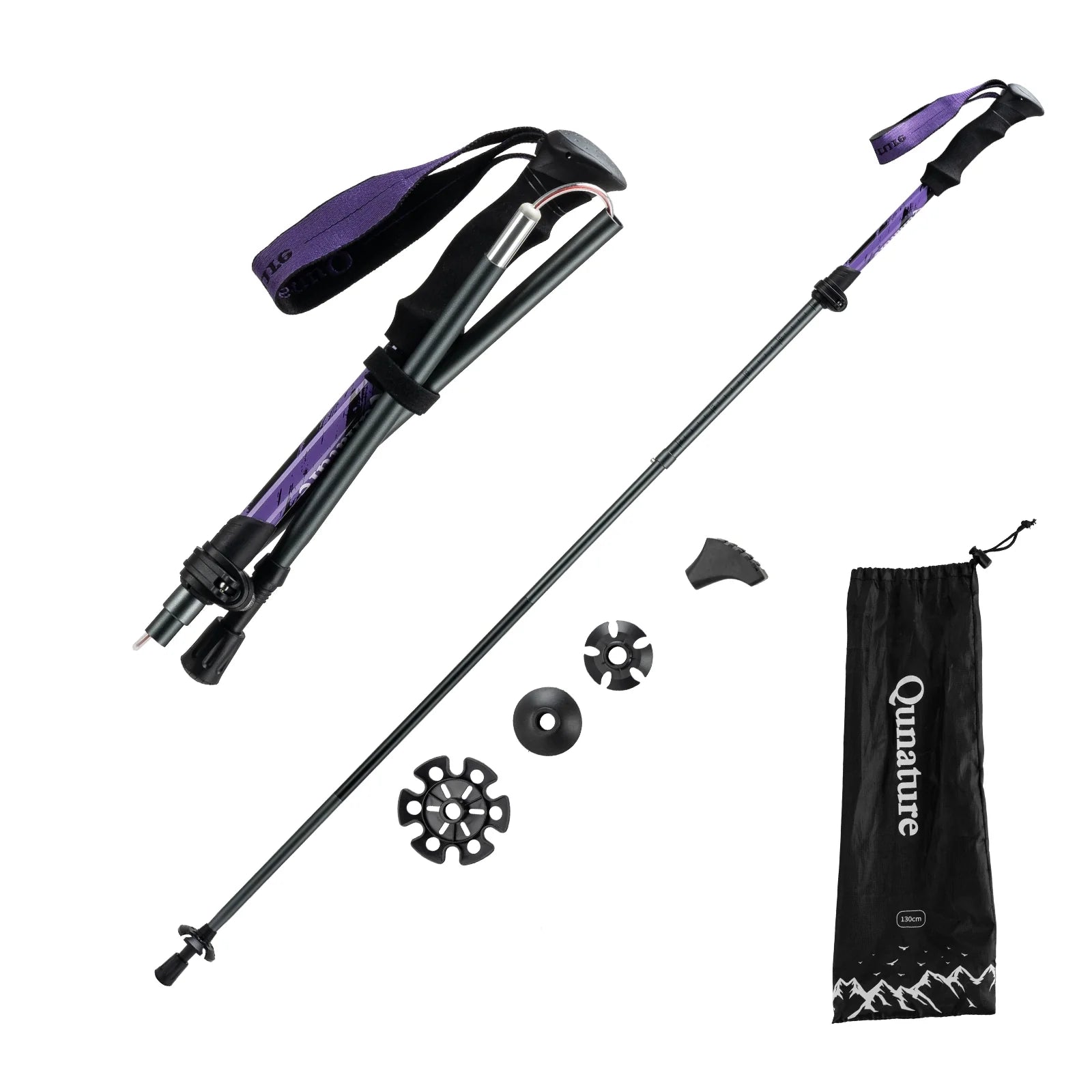 Foldable Aluminum Trekking Pole with Adjustable Height