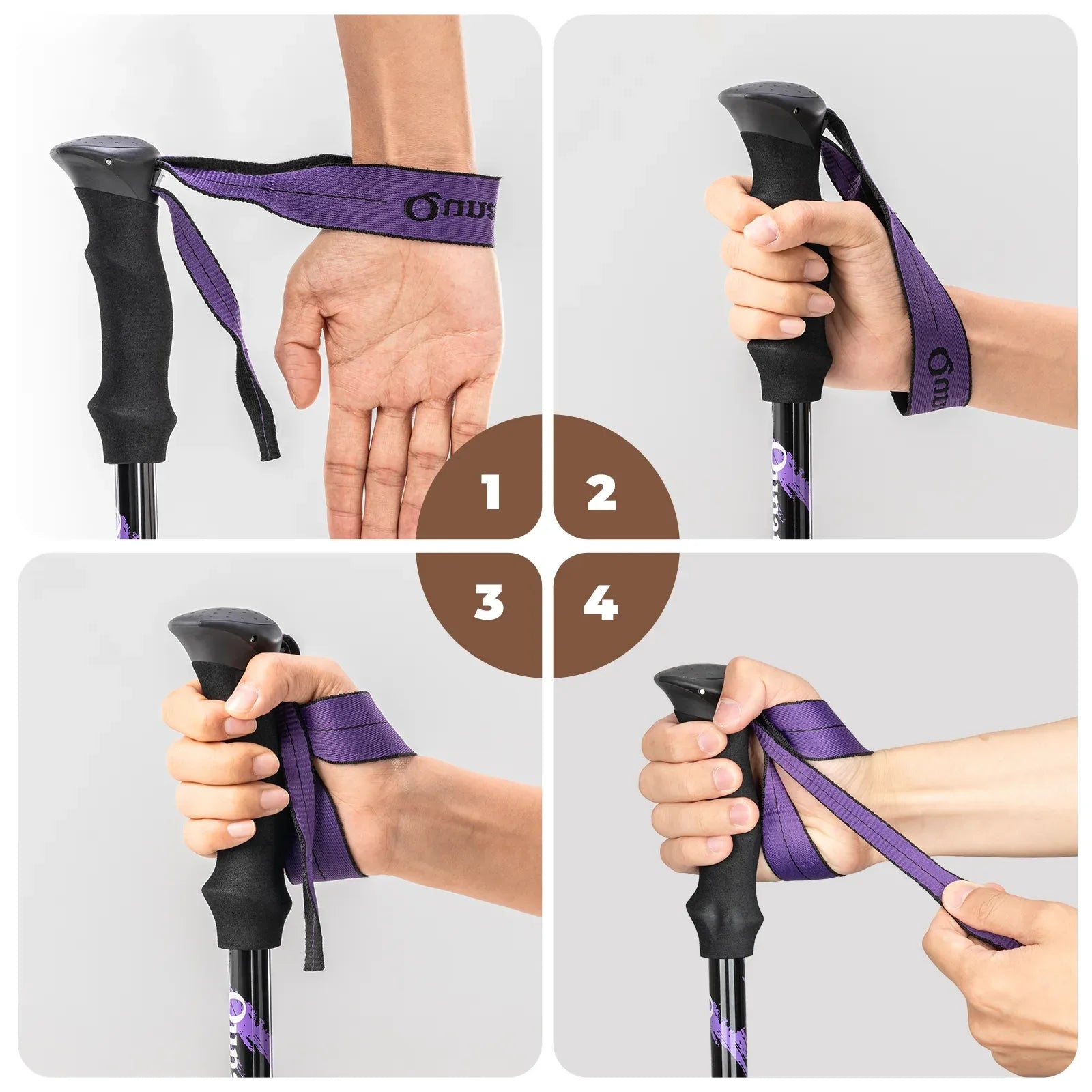 Foldable Aluminum Trekking Pole with Adjustable Height