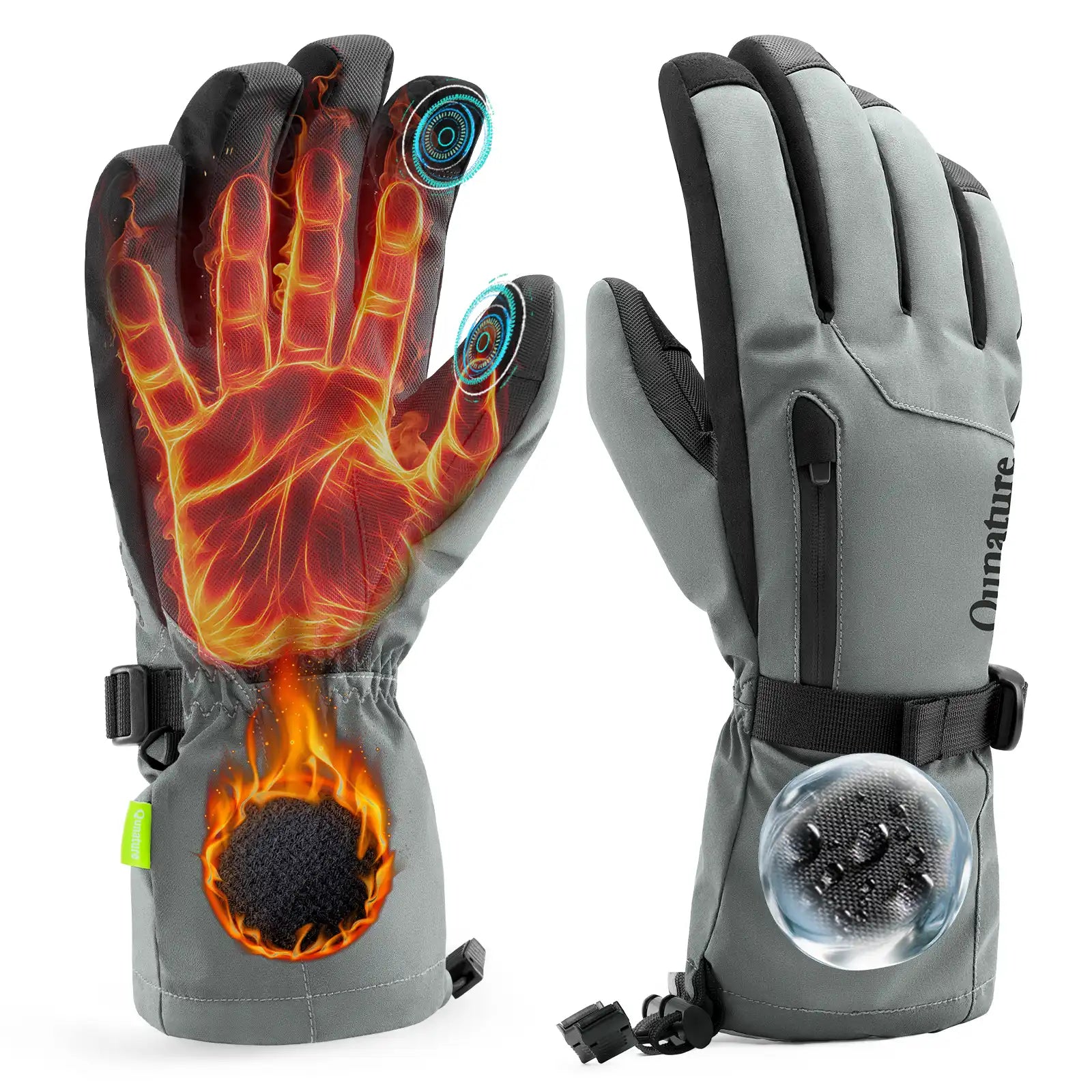 Waterproof Split-Finger Ski Gloves with Touchscreen Design