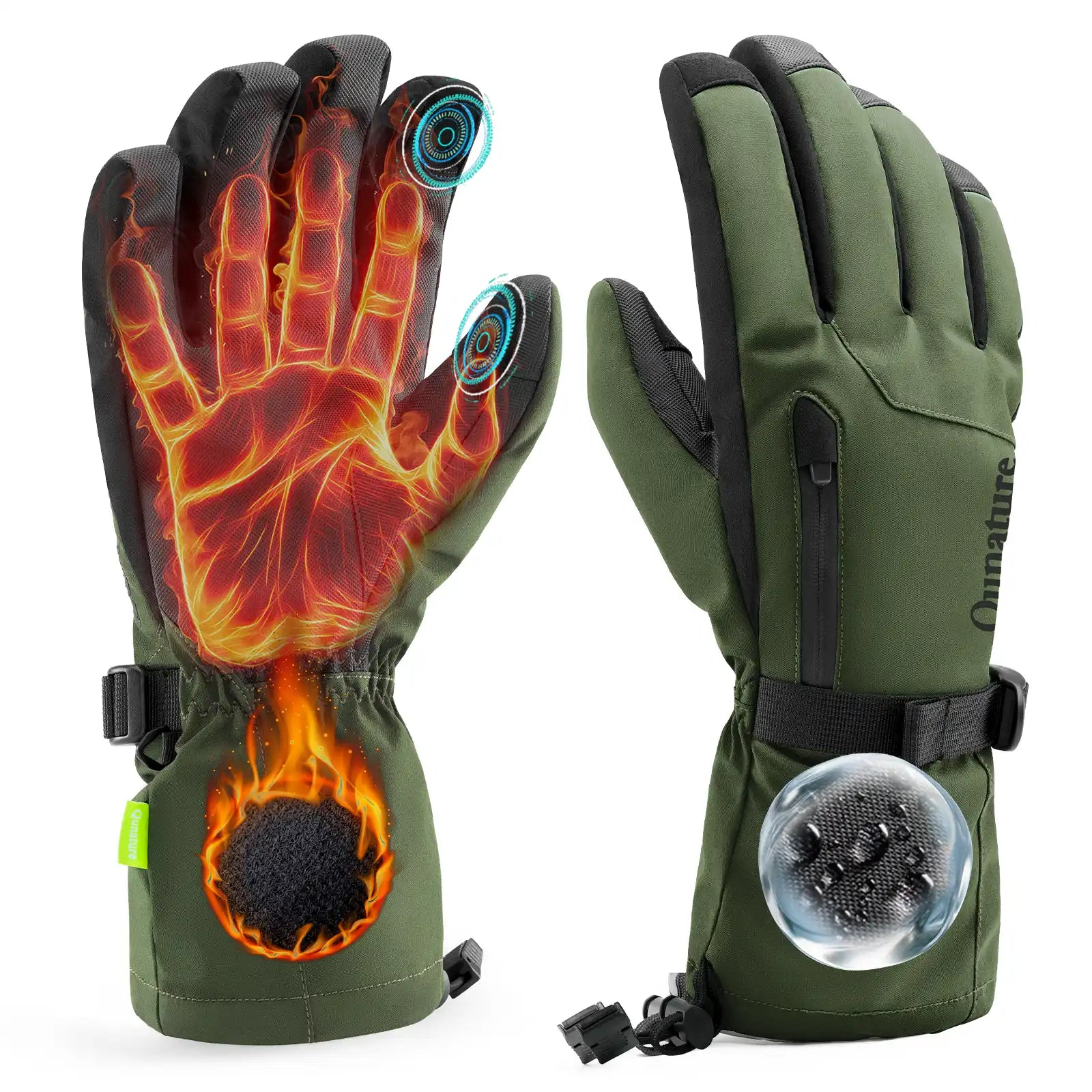 Waterproof Split-Finger Ski Gloves with Touchscreen Design