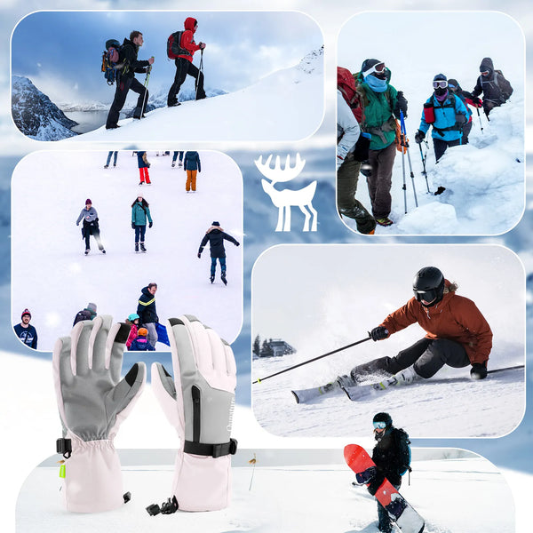 Waterproof Split-Finger Ski Gloves with Touchscreen Design