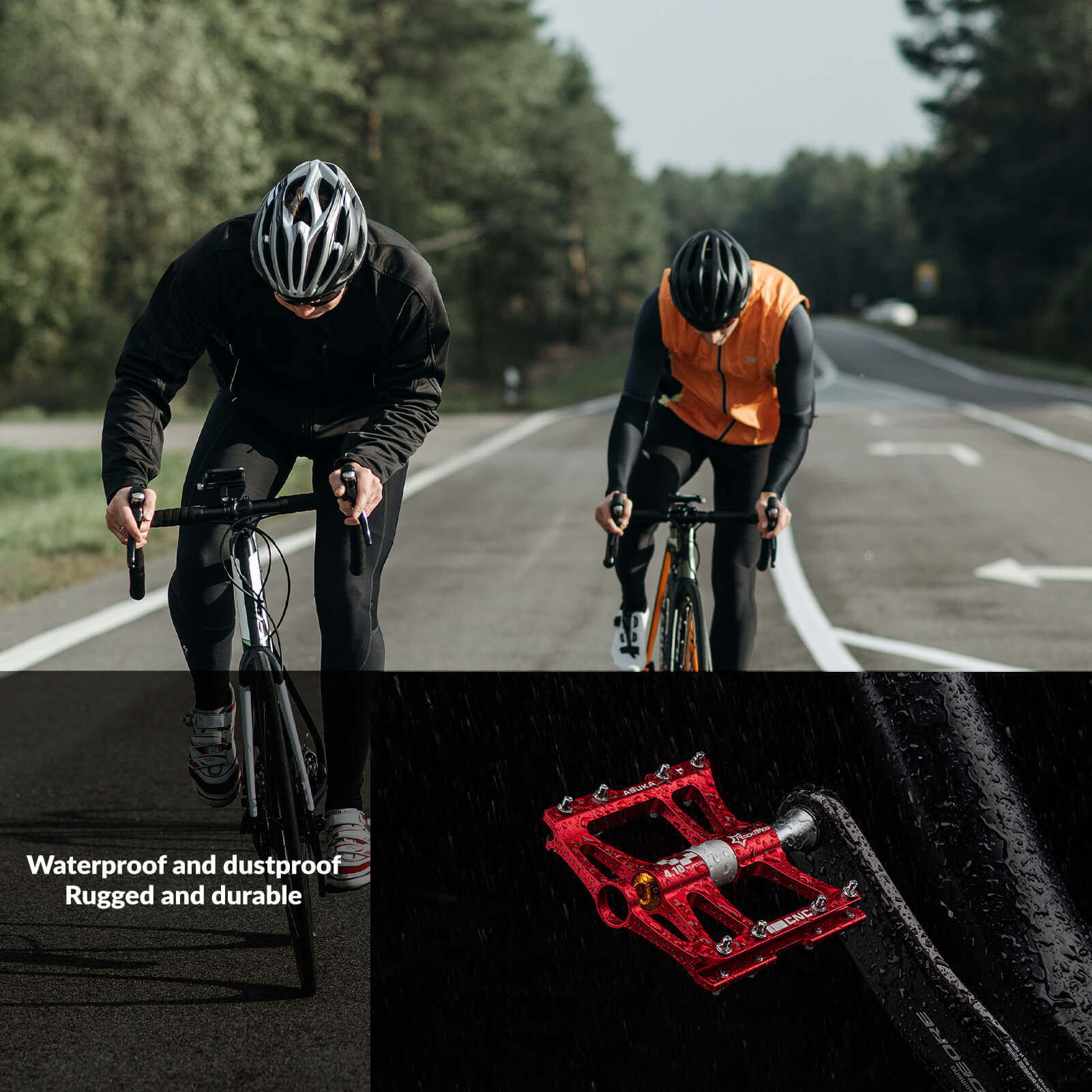Aluminum Alloy Mountain Bike Pedals with 4 Bearings