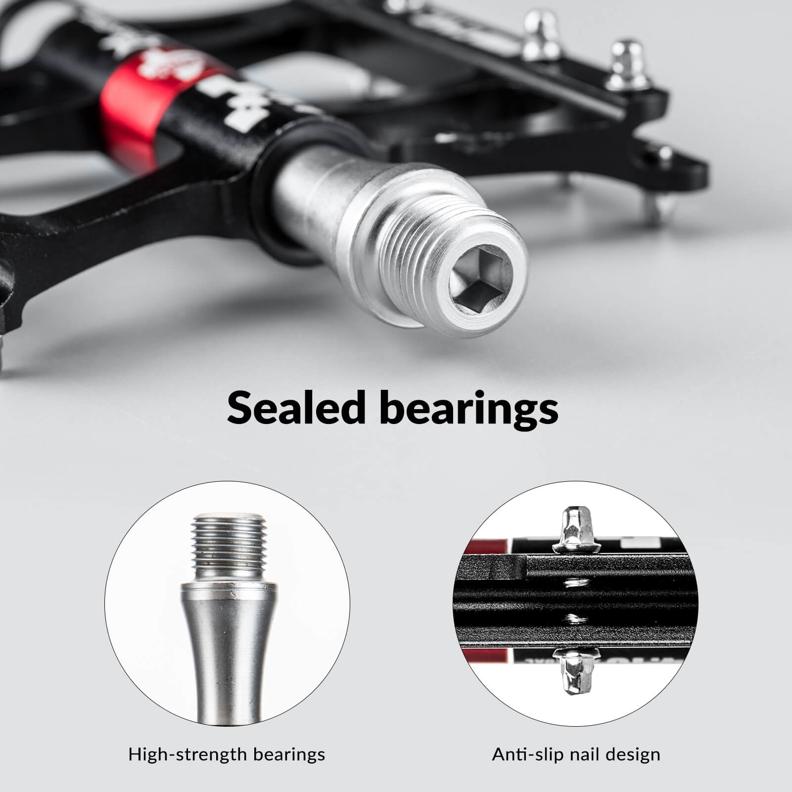 Aluminum Alloy Mountain Bike Pedals with 4 Bearings