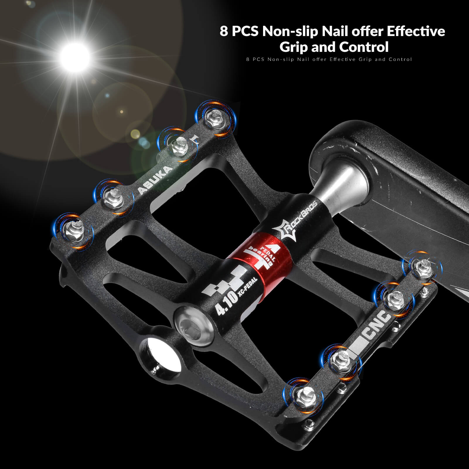 Aluminum Alloy Mountain Bike Pedals with 4 Bearings