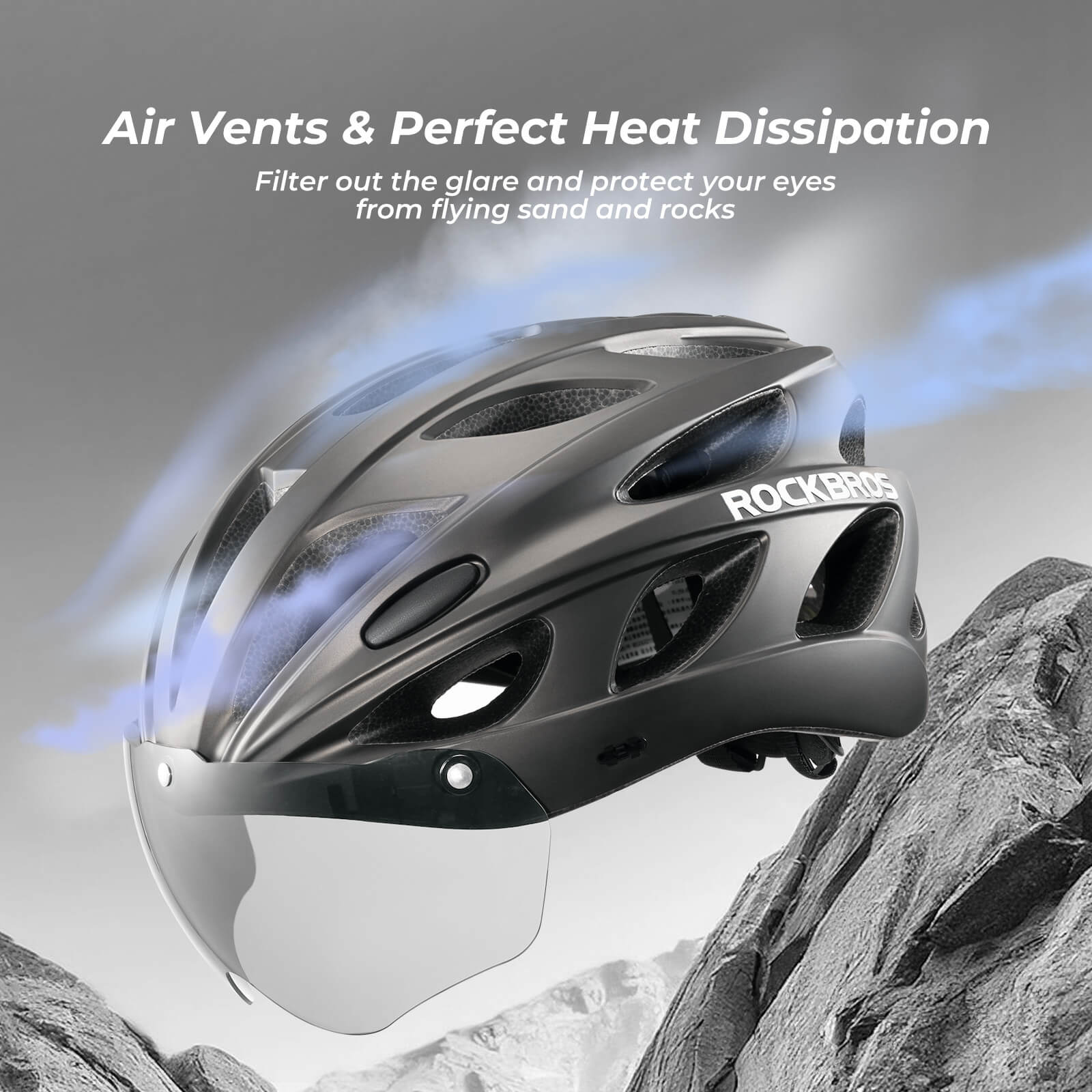 Pottier Bike Helmet with Visor and Protective Goggles