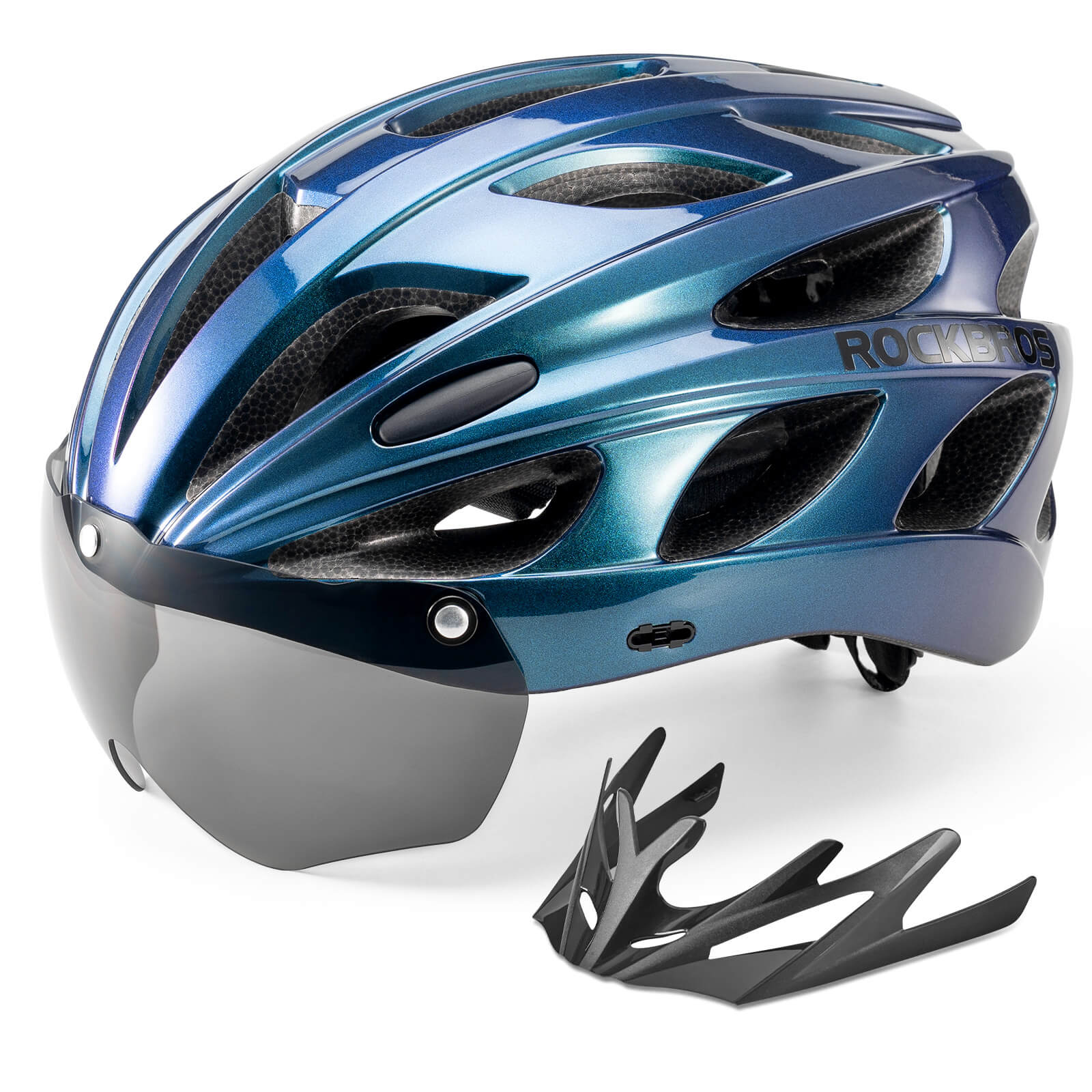 Pottier Bike Helmet with Visor and Protective Goggles