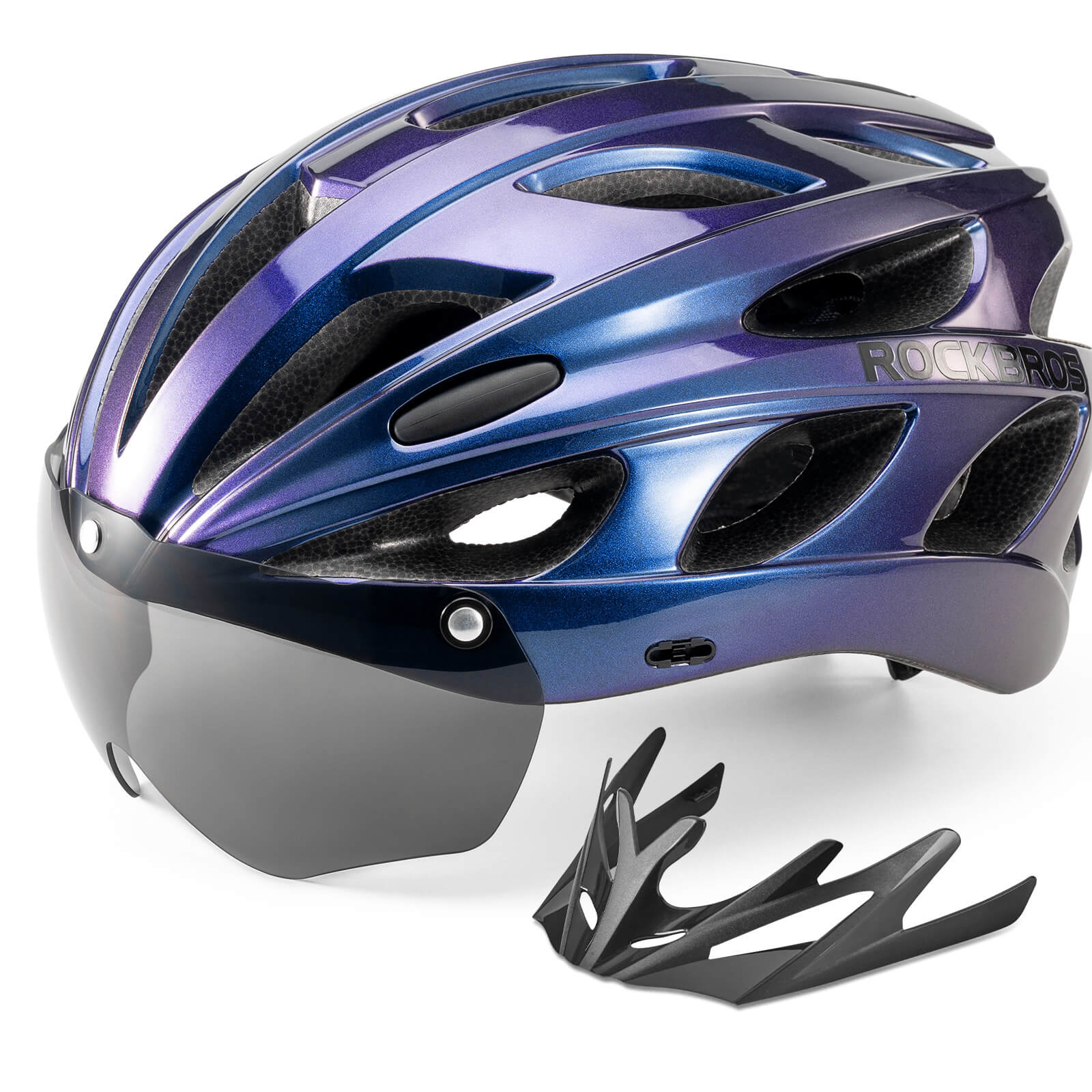 Pottier Bike Helmet with Visor and Protective Goggles