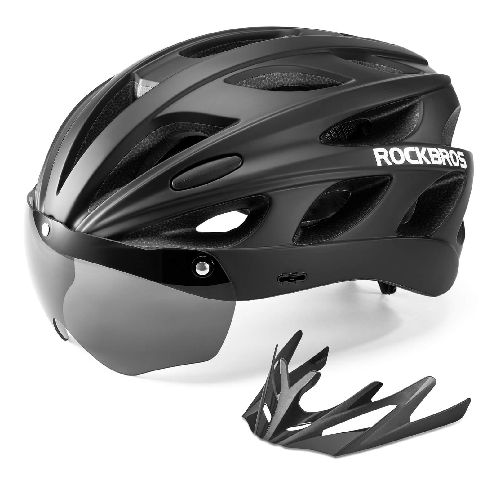 Pottier Bike Helmet with Visor and Protective Goggles