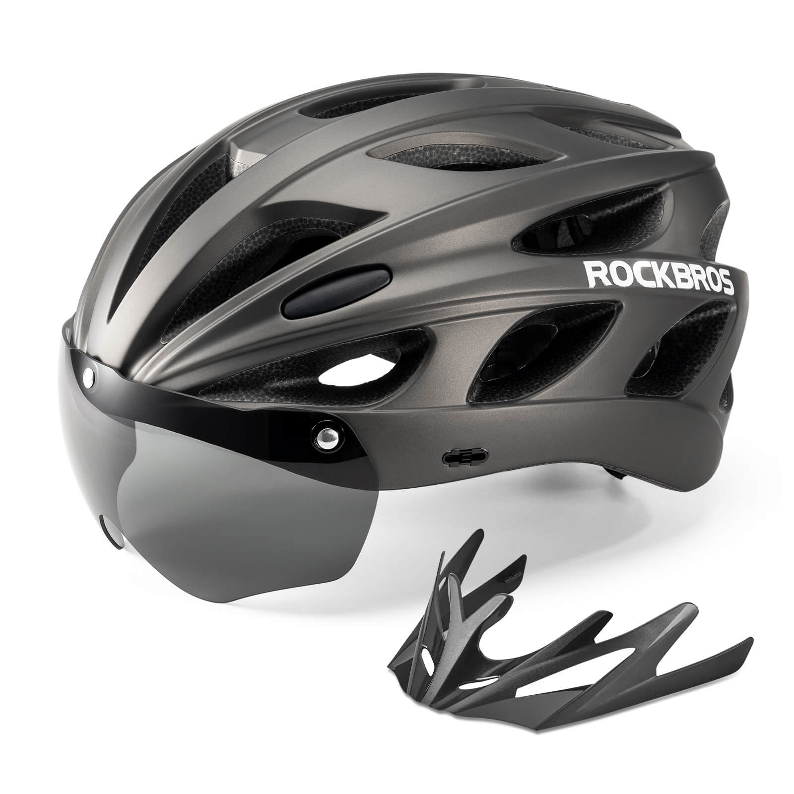 Pottier Bike Helmet with Visor and Protective Goggles