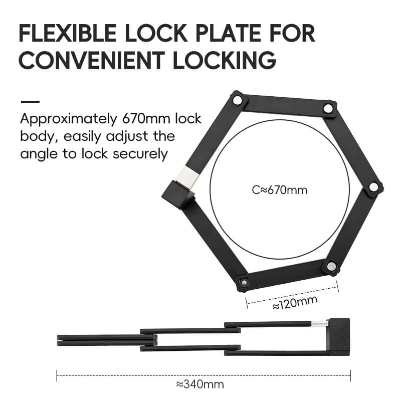 Folding Anti-Theft Bicycle Lock with Secure Key System