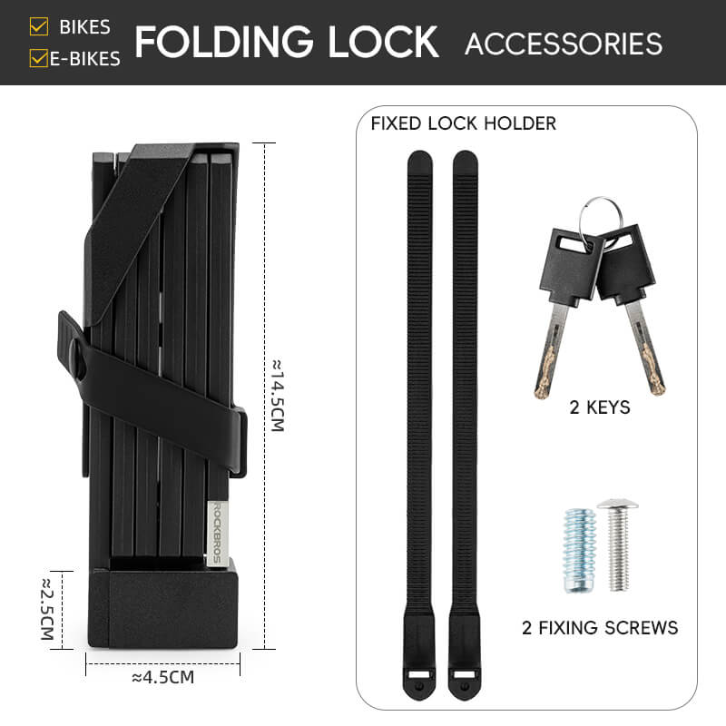 Folding Anti-Theft Bicycle Lock with Secure Key System