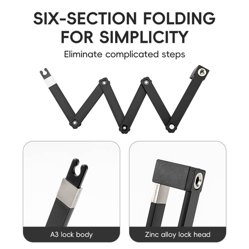 Folding Anti-Theft Bicycle Lock with Secure Key System