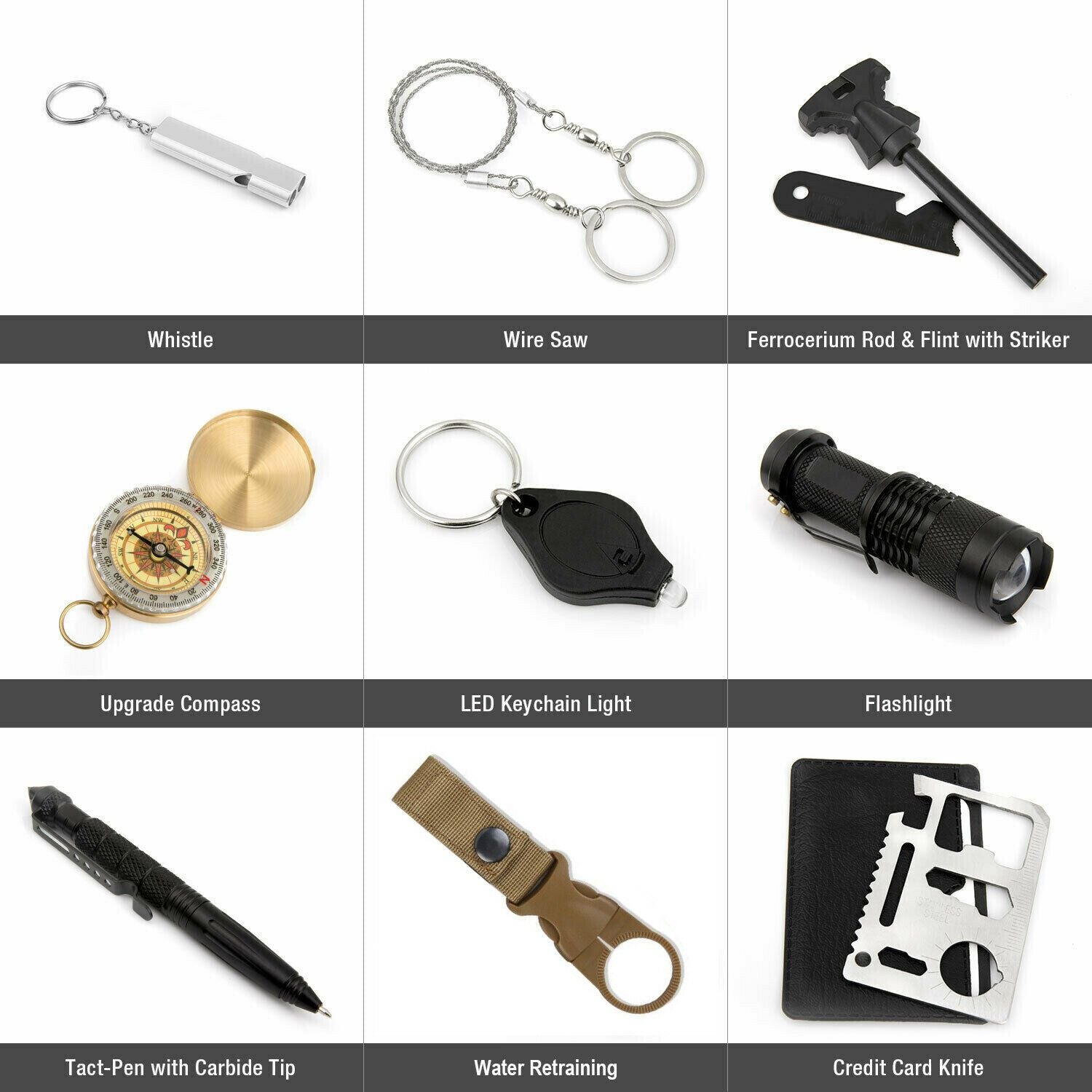 14-in-1 Outdoor Emergency Survival and Camping Gear Kit