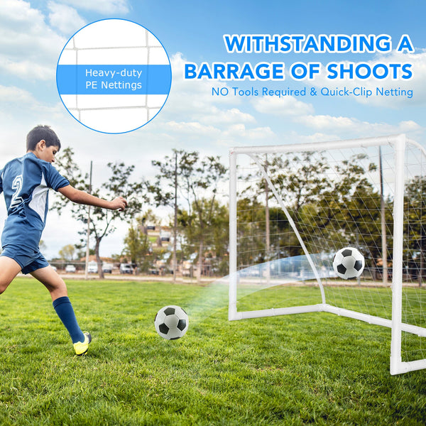 6 x 4 Feet Soccer Goal with Durable UPVC Frame